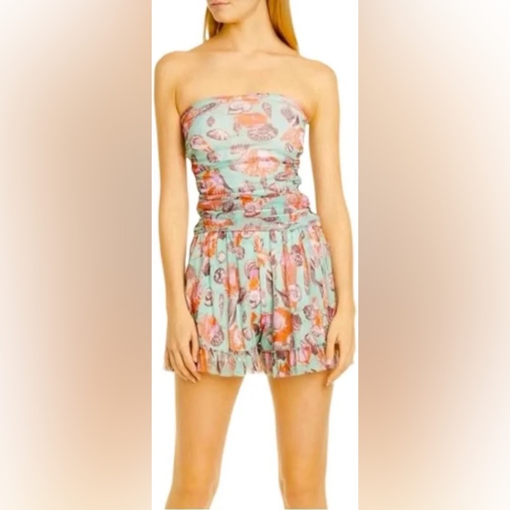 Fuzzi Romper skort skirt jumpsuit strapless s small seashell